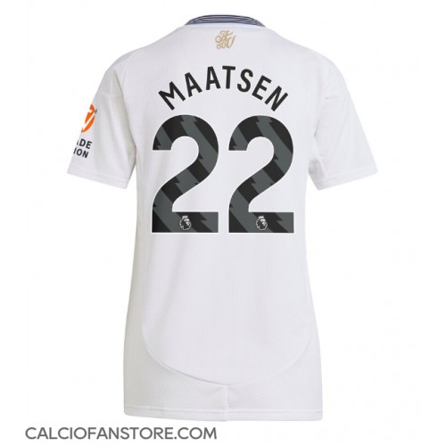 Maglia Calcio Aston Villa Ian Maatsen #22 Seconda Divisa Donna 2024-25 Manica Corta